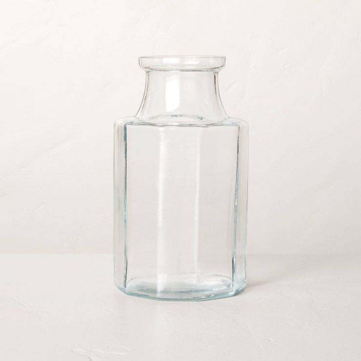 Octagonal Clear Glass Bottle Vase - Hearth & Hand™ with Magnolia | Target