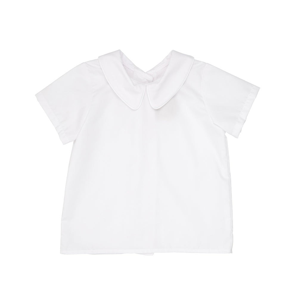 Peter Pan Collar Shirt & Onesie (Short Sleeve Woven) - Worth Avenue White | The Beaufort Bonnet Company