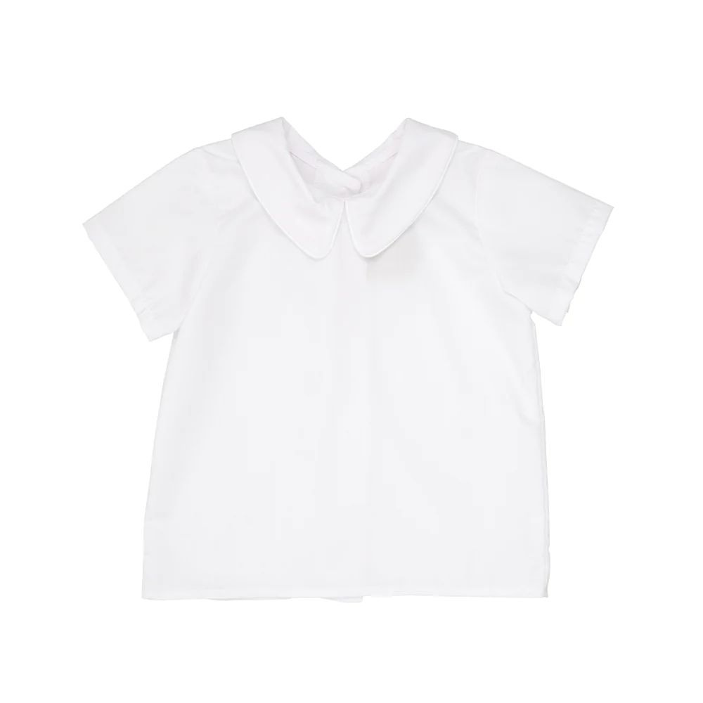 Peter Pan Collar Shirt & Onesie (Short Sleeve Woven) - Worth Avenue White | The Beaufort Bonnet Company