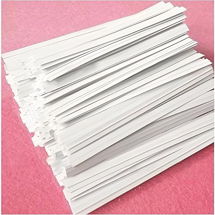 Easytle 600 Pcs 5" White Paper Twist Ties Bread Ties White Twist Ties Twisty-Ties Bag Ties Twist ... | Amazon (US)