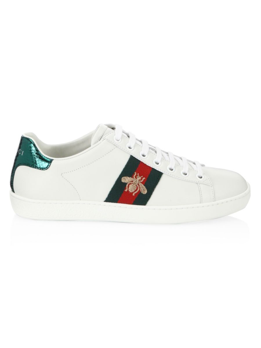 Gucci New Ace Bee Embroidered Sneakers | Saks Fifth Avenue