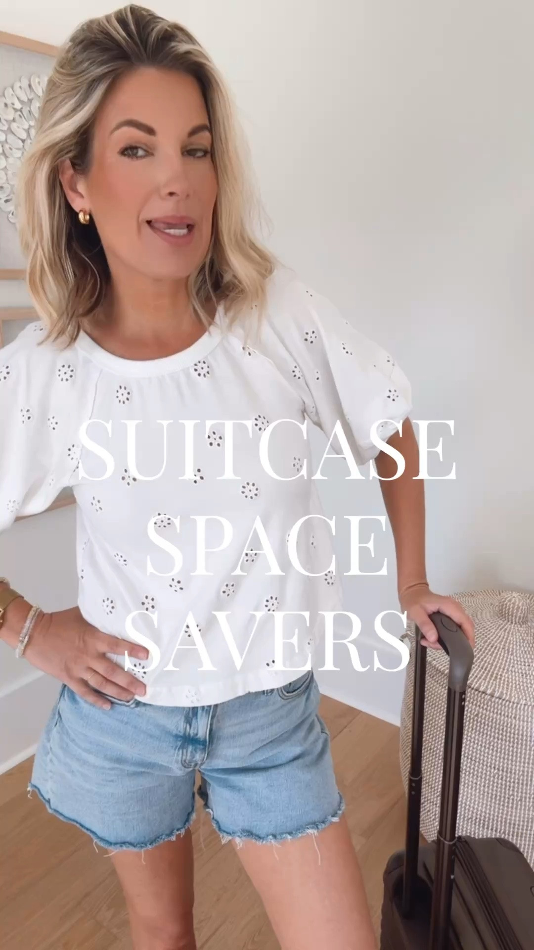 I have size small tall in the viral travel pants. I am linking a save option as well but there is only one length option. Small belt.  Shoes true to size.  I am in size small in the eyelet tee and sized up one in the denim shorts.

#LTKootd #LTKTravel #LTKOver40