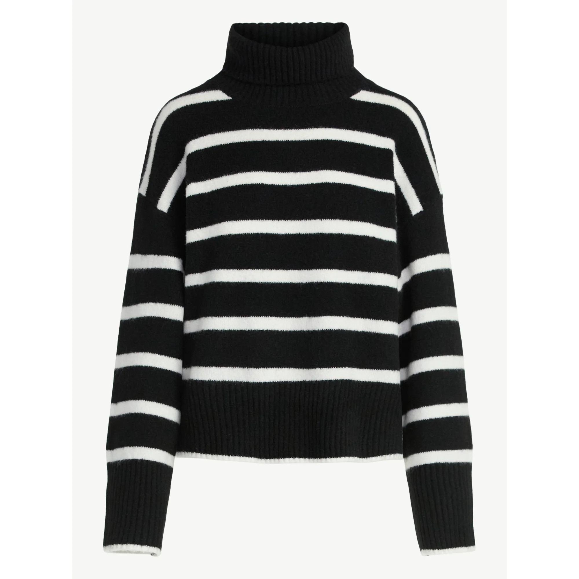 Time and Tru Women's Chunky Turtleneck Pullover Sweater with Long Sleeves, Mid-weight, Sizes XS-X... | Walmart (US)