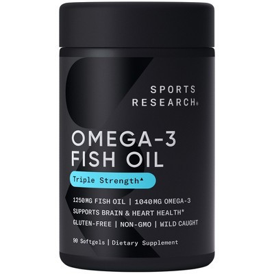 Sports Research Omega-3 Fish Oil, Triple Strength, 90 Softgels | Target