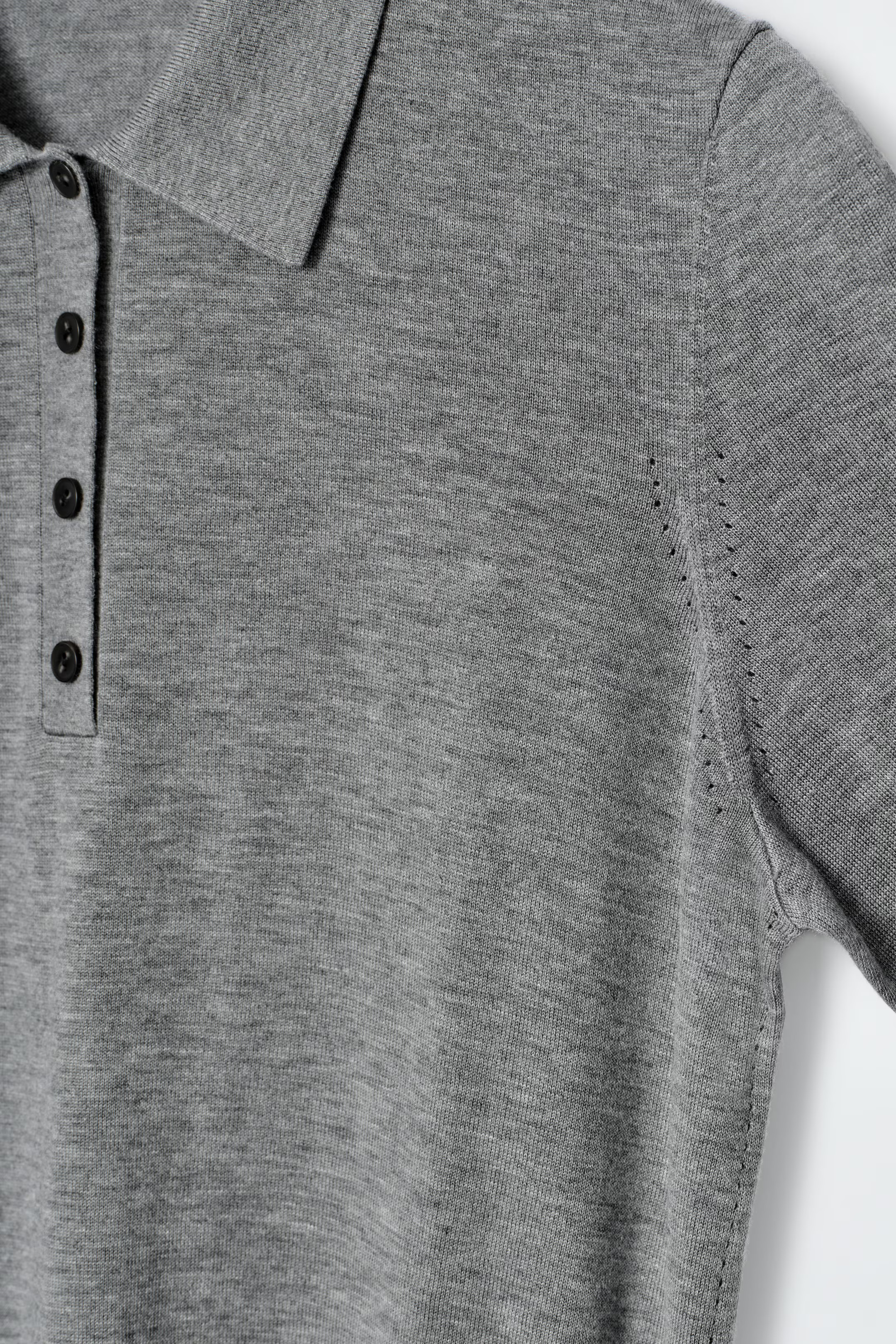 MERINO WOOL-BLEND POLO SHIRT - GRAY MÉLANGE | COS US | COS (US)