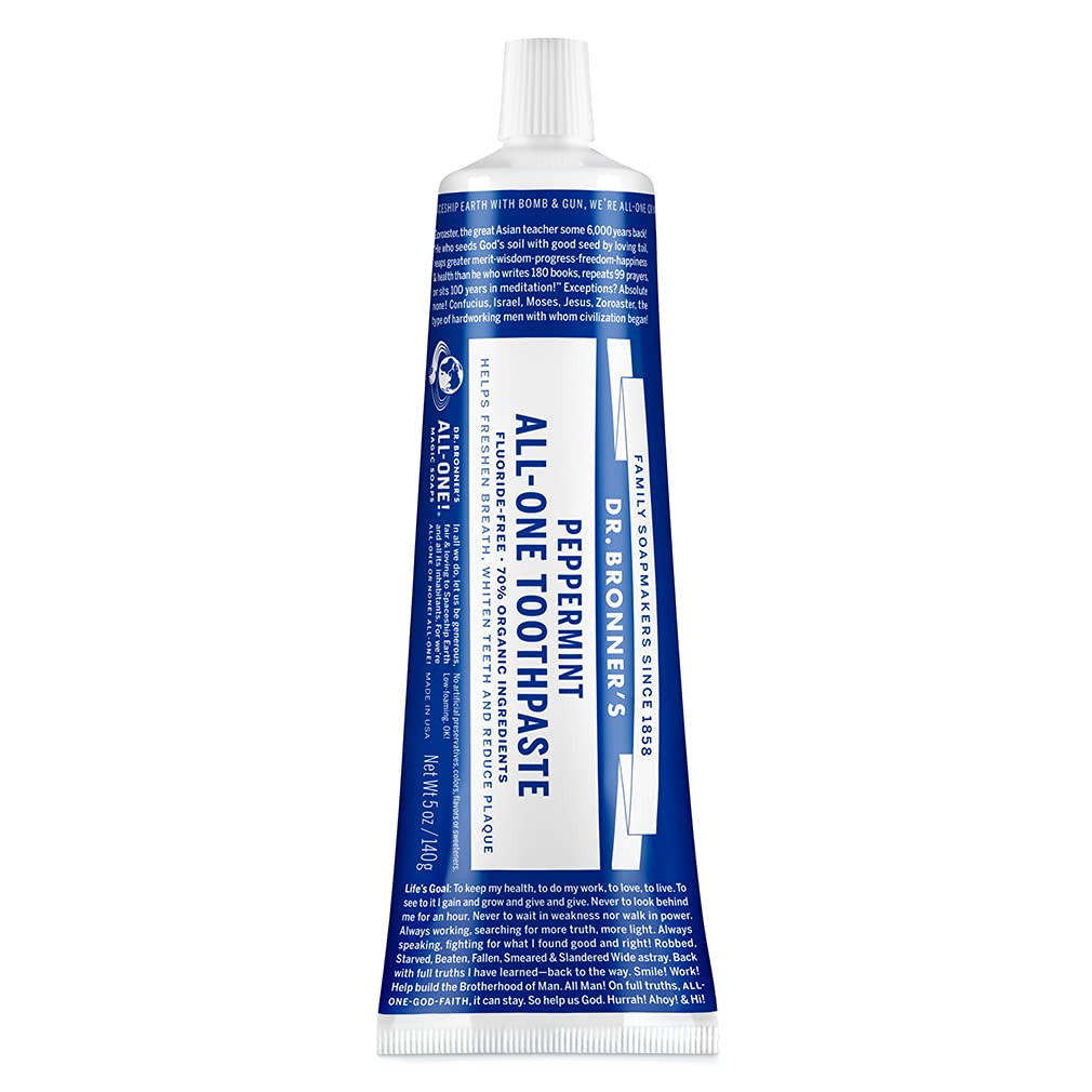 Dr. Bronner’s - All-One Toothpaste (Peppermint, 5 ounce) - 70% Organic Ingredients, Natural and Effe | Amazon (US)