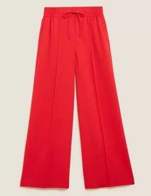 M&S Collection  Crepe Drawstring Wide Leg Trousers  Product code: T597857 | Marks & Spencer (UK)
