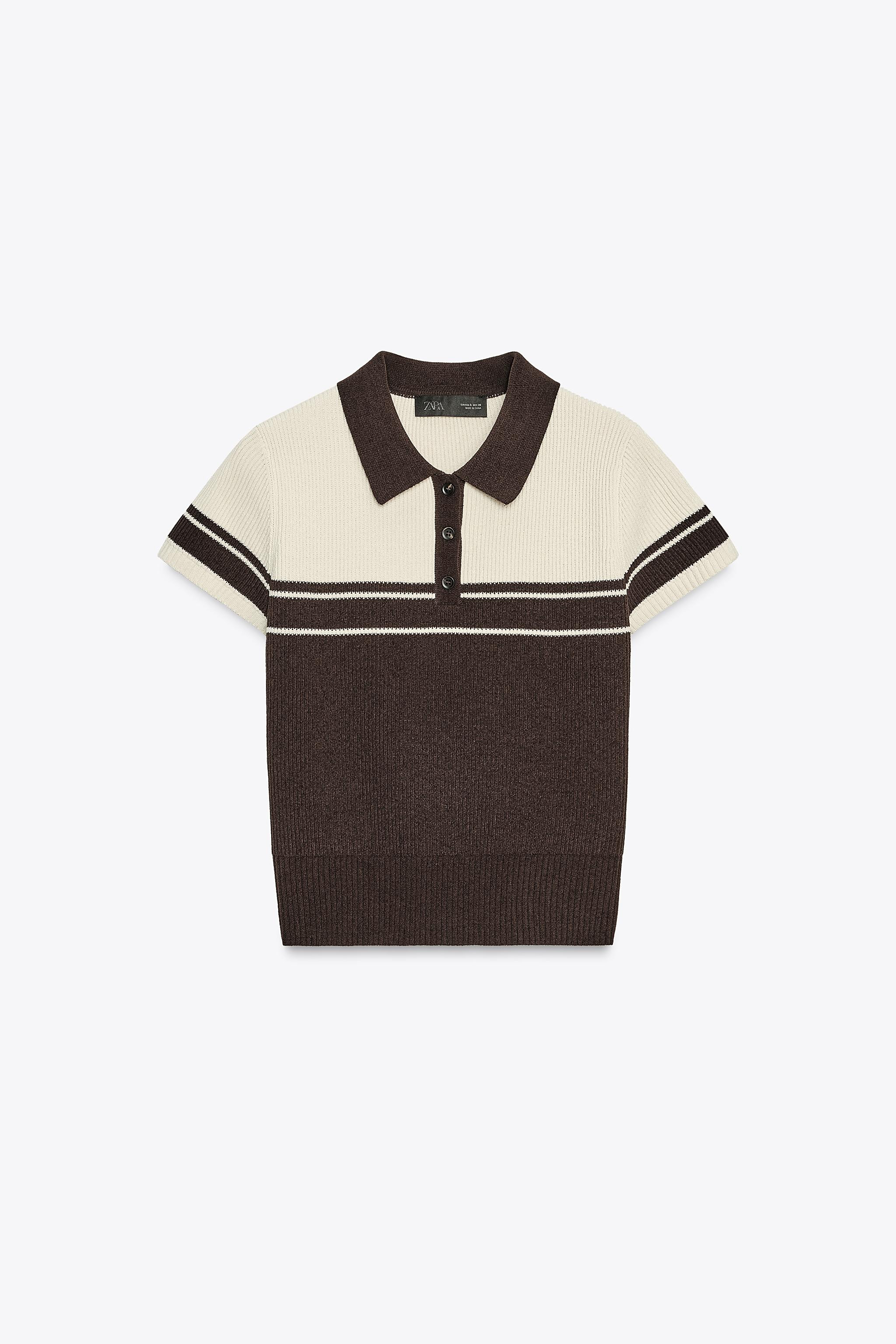 SHORT SLEEVE RIB KNIT POLO SHIRT | Zara US