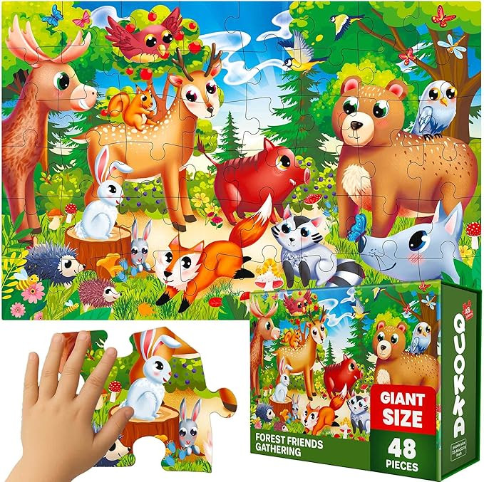QUOKKA Giant Floor Puzzles for Kids Ages 4-6 - 2x3 Feet Extra-Thick 48 Pieces Toddler Puzzle Ages... | Amazon (US)