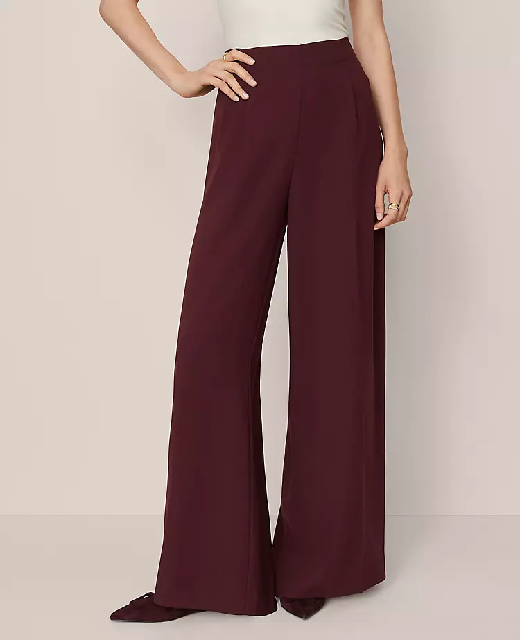 The Dramatic Wide-Leg Crepe Pant | Ann Taylor