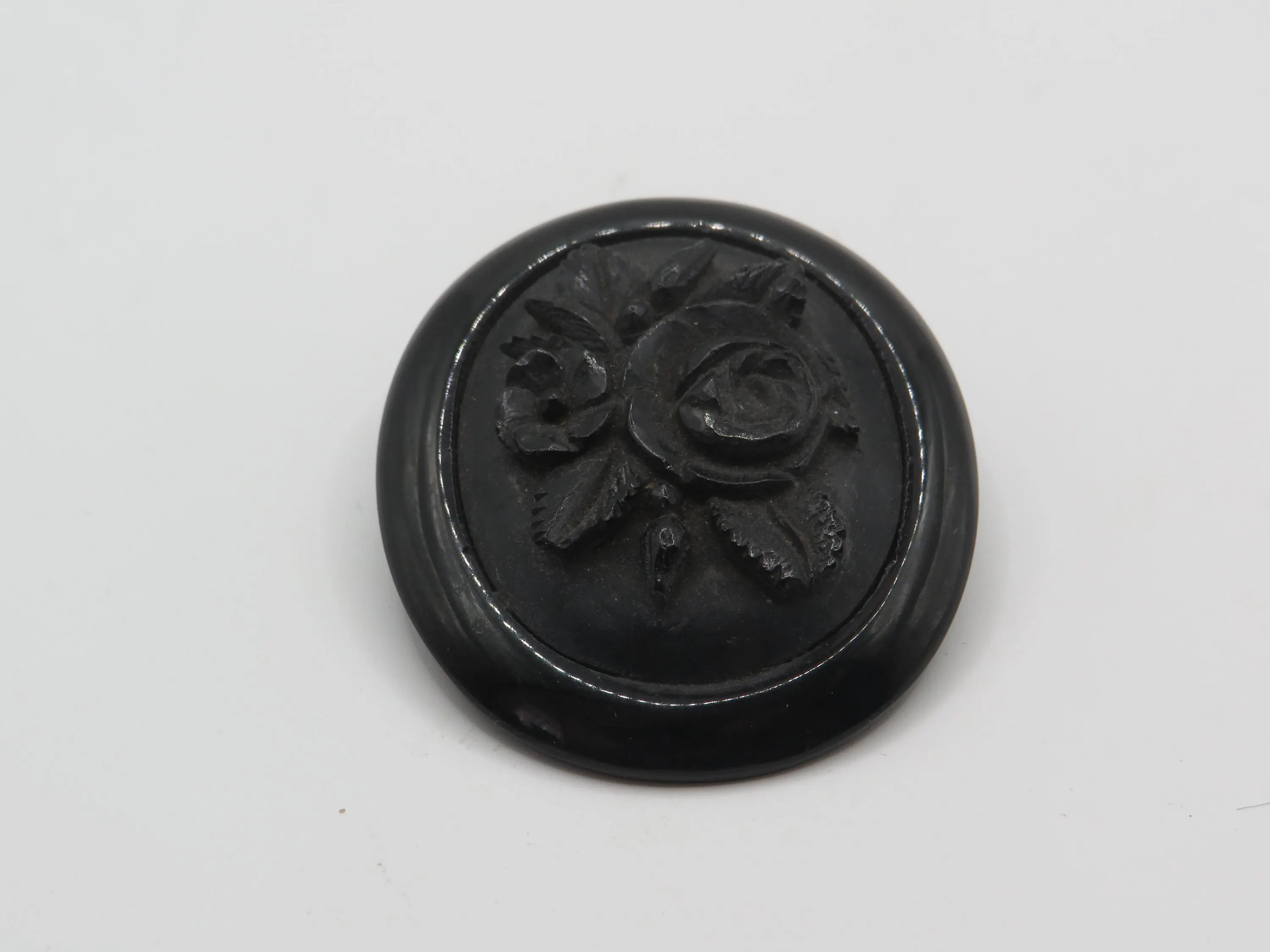 superb antique Victorian Mourning brooch, beautiful hand carved vulcanite of a flower arrangement, wonderful condition for a brooch over... | Etsy (Global)