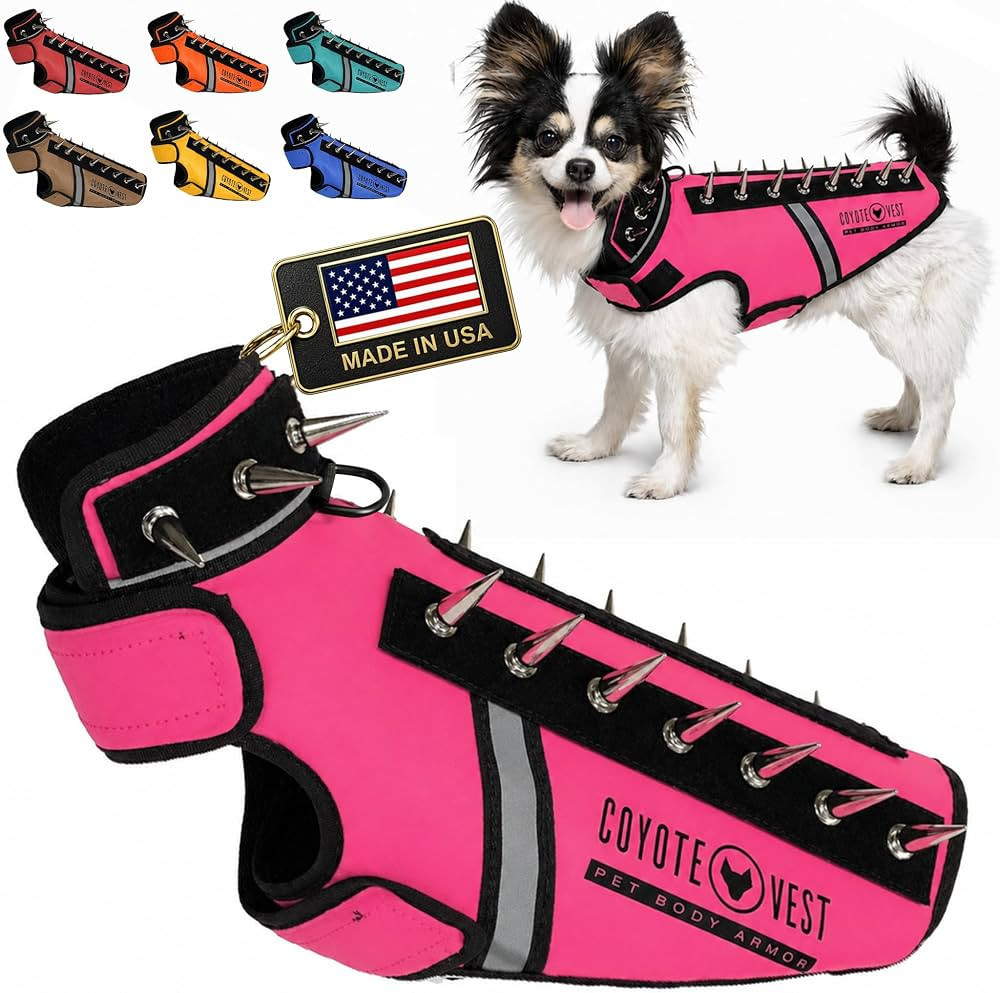 CoyoteVest SpikeVest Dog Harness, Made in the USA, XS-Neon Pink | Amazon (US)