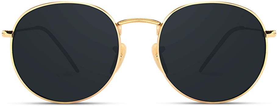 Reflective Lens Round Trendy Sunglasses | Amazon (US)