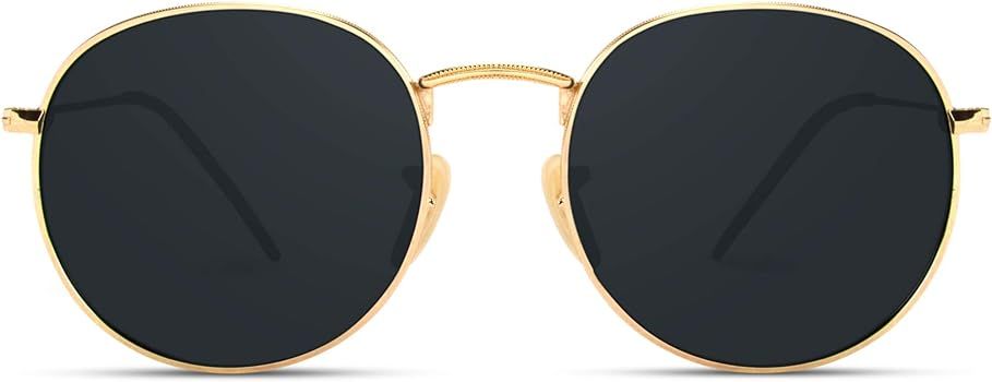 Reflective Lens Round Trendy Sunglasses | Amazon (US)