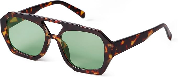 ADE WU Trendy Aviator Sunglasses for Women Men Retro Vintage Oversized 70s Thick Pilot Style Sun ... | Amazon (US)