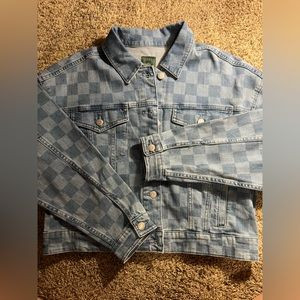 wild fable checkered jean jacket | Poshmark