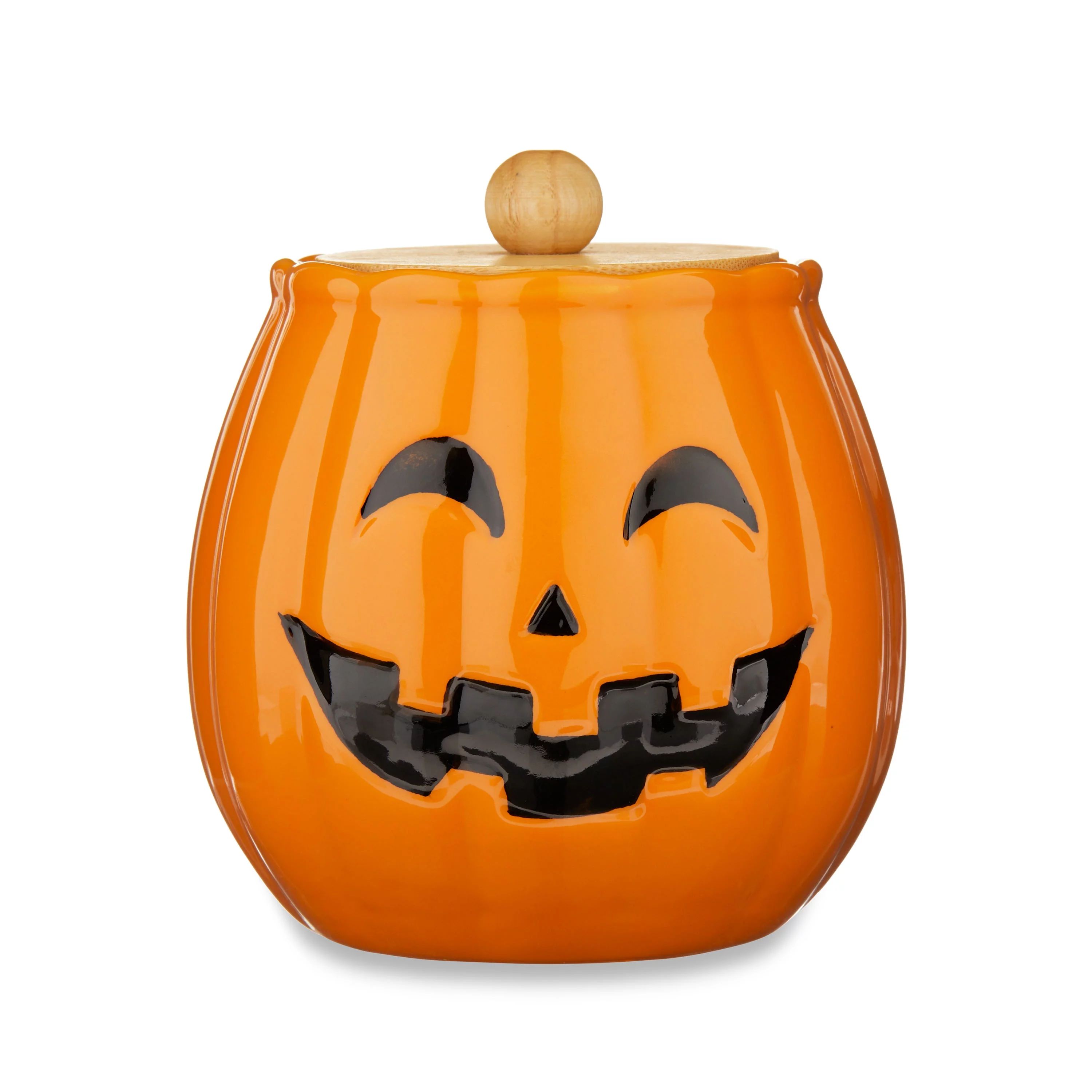 Halloween Ceramic Orange Jack-O'-Lantern Decorative Canister, 5.25in Height, Way to Celebrate | Walmart (US)