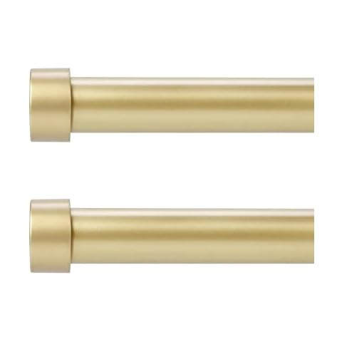 Umbra Cappa Curtain Rod, Includes 2 Matching Finials, Brackets & Hardware, 36 to 66-Inches, Brass | Amazon (US)