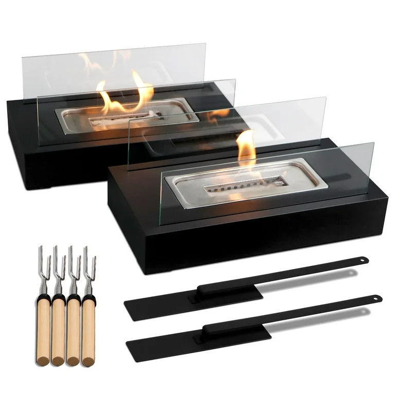 Korniful 2 Pack Rectangle Tabletop Fire Pit Metal Fireplace,Birthday Parties & Christmas Gifts, F... | Walmart (US)