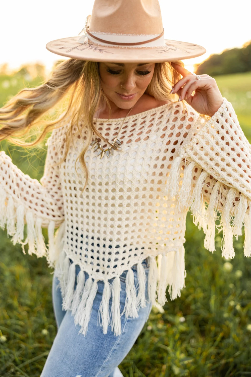 Prairie Crochet Sweater | Shop Living in Yellow