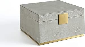 Amazon.com: Faux Ivory Shagreen Leather Square Dresser Organizer, Desk's Top Organizer, Storage B... | Amazon (US)