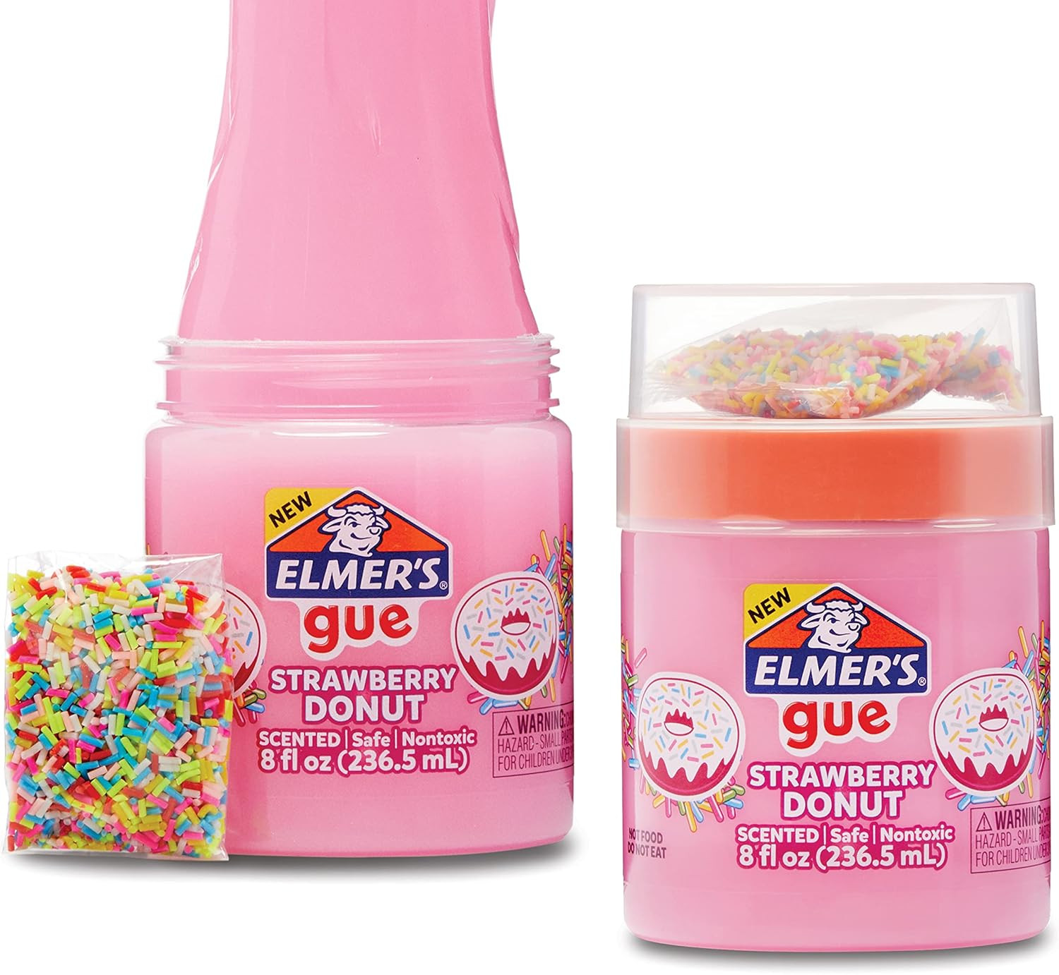 Elmer’s Gue Premade Slime, Strawberry Donut Fluffy Slime, Scented, Includes Rainbow Sprinkle Sl... | Amazon (US)