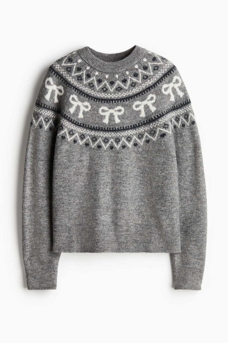 H & M - Jacquard-Knit Sweater - Gray | H&M (US + CA)