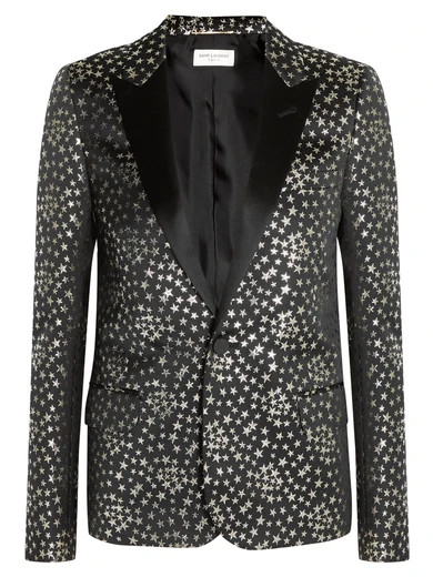 Satin-trimmed jacquard blazer | NET-A-PORTER (US)
