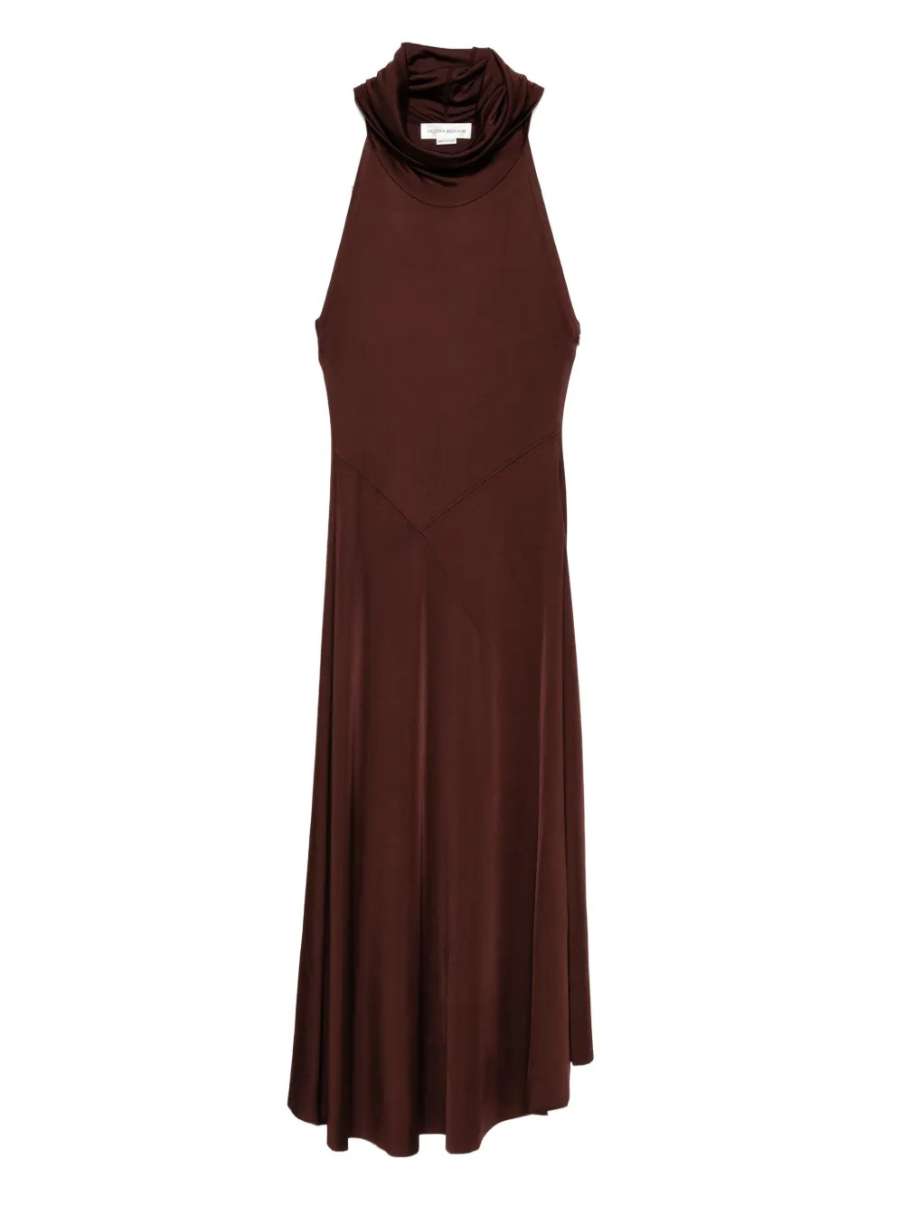Victoria Beckham high-neck Dress | Brown | FARFETCH BR | Farfetch (BR)