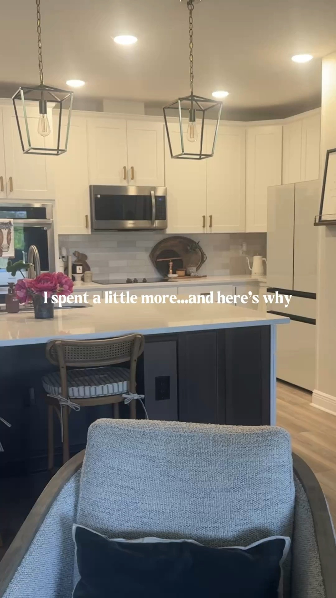 I almost went with a cheaper option… but this felt like one of those upgrades worth spending a little more on.

It’s literally the center of our home and something we use every single day, so I wanted it to feel less builder-grade and a little more warm and intentional.

We did have to add one small hole, but these covered the original ones so you don’t see anything (which was my biggest concern because I had no idea how I’d patch cabinet doors 😅).

The softer shape and warmer tone made such a big difference in the space. I’ll link both sizes I used (and yes they have other finishes) if you want the details 🤍

#LTKHome