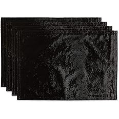 DII Velvet Collection Tabletop, Placemat Set, Black 4 Piece | Amazon (US)