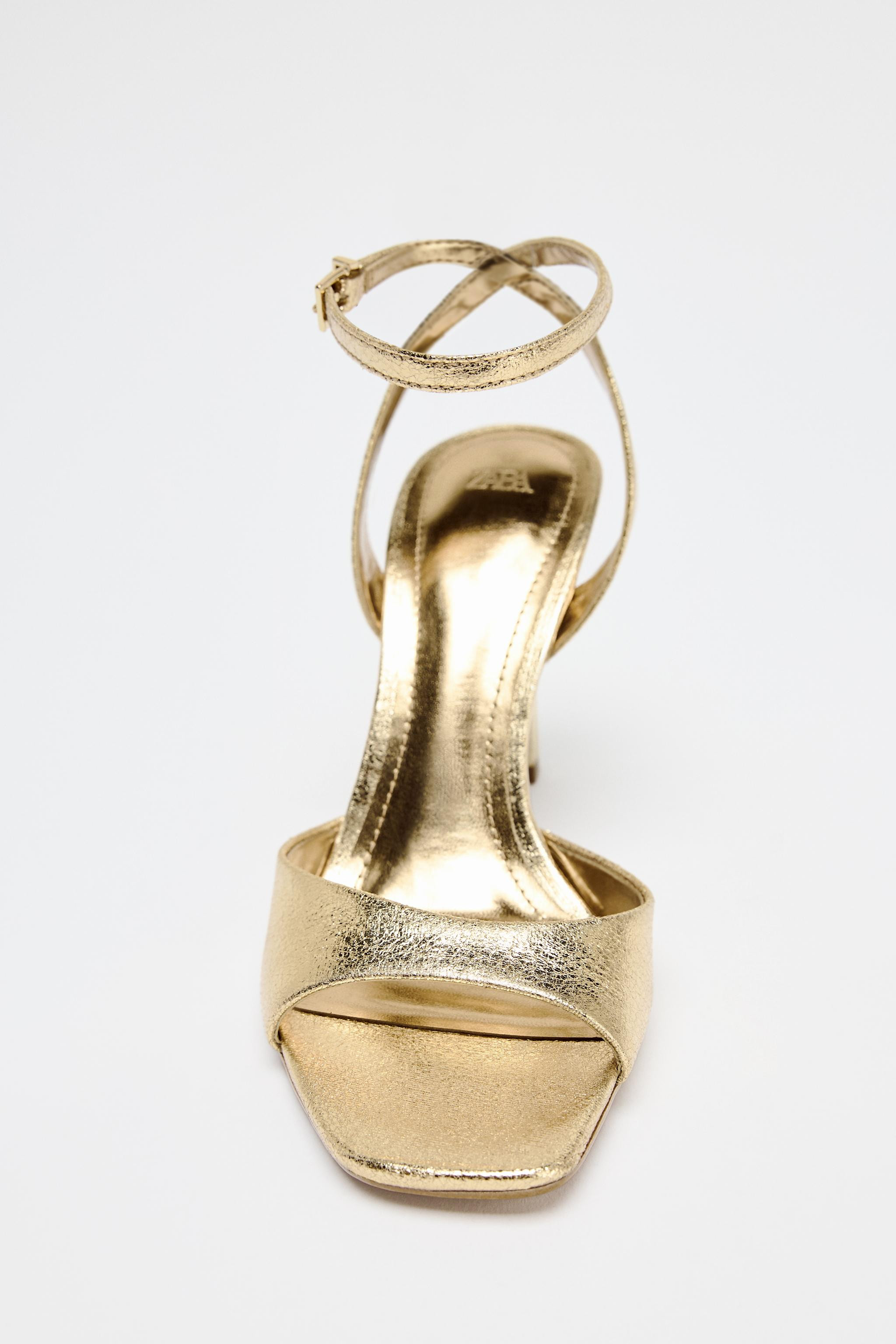 PATENT-FINISH HIGH-HEEL SANDALS | Zara UK