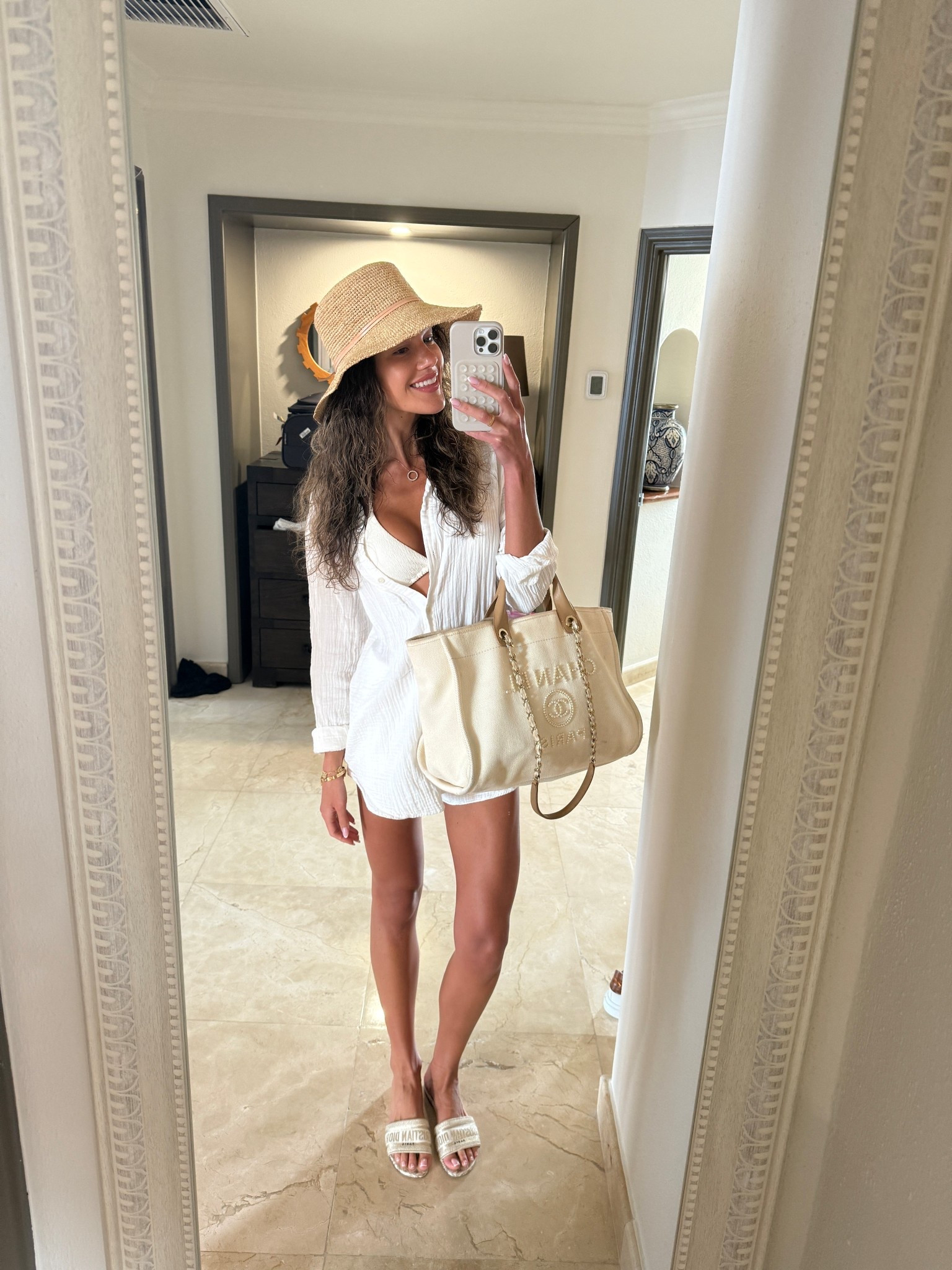 This is one of my favorite linen sets, but I believe it’s out of stock. I’ll keep my eye out for a restock or for similar sets.
I’ll also link my new hat and my favorite white bathing suit ! 

#LTKTravel #LTKSeasonal #LTKWedding