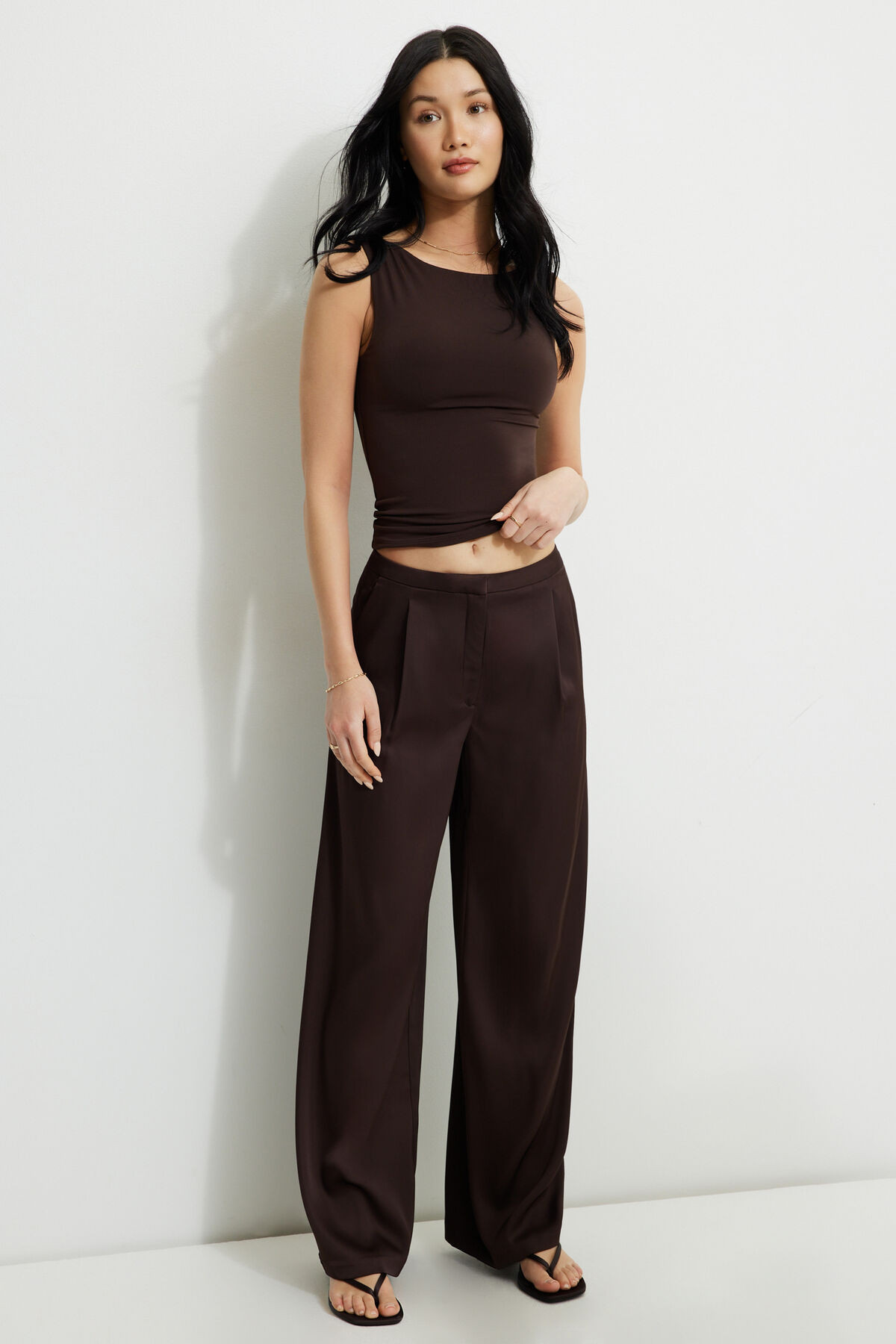 Wide Leg Satin Pants | Dynamite Clothing