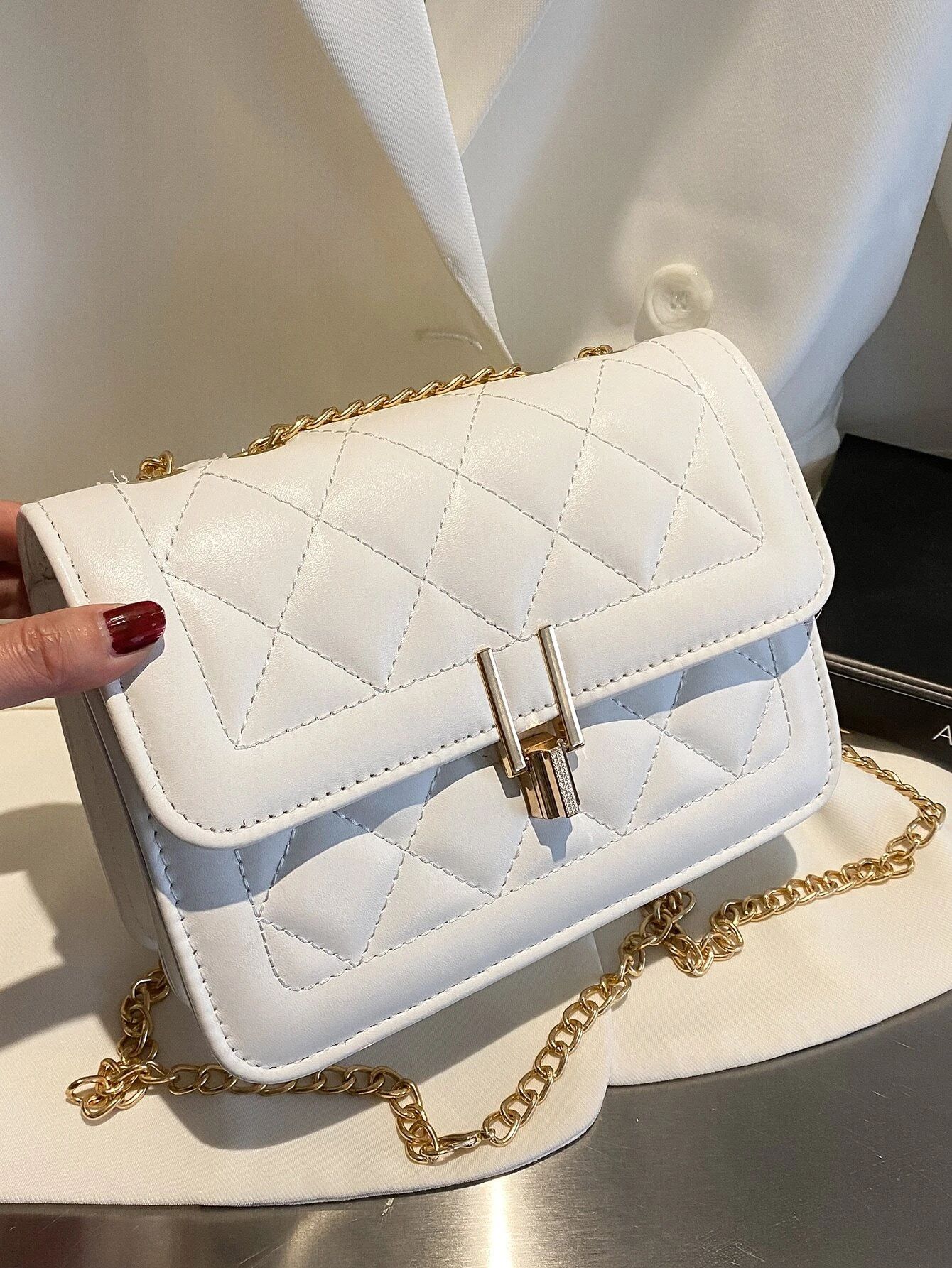 Quilted Flap Chain Shoulder Bag | SHEIN