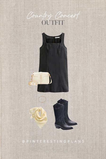 Country concert outfit idea. Western boots. Black denim dress.

#LTKFestival #LTKshoecrush #LTKSeasonal
