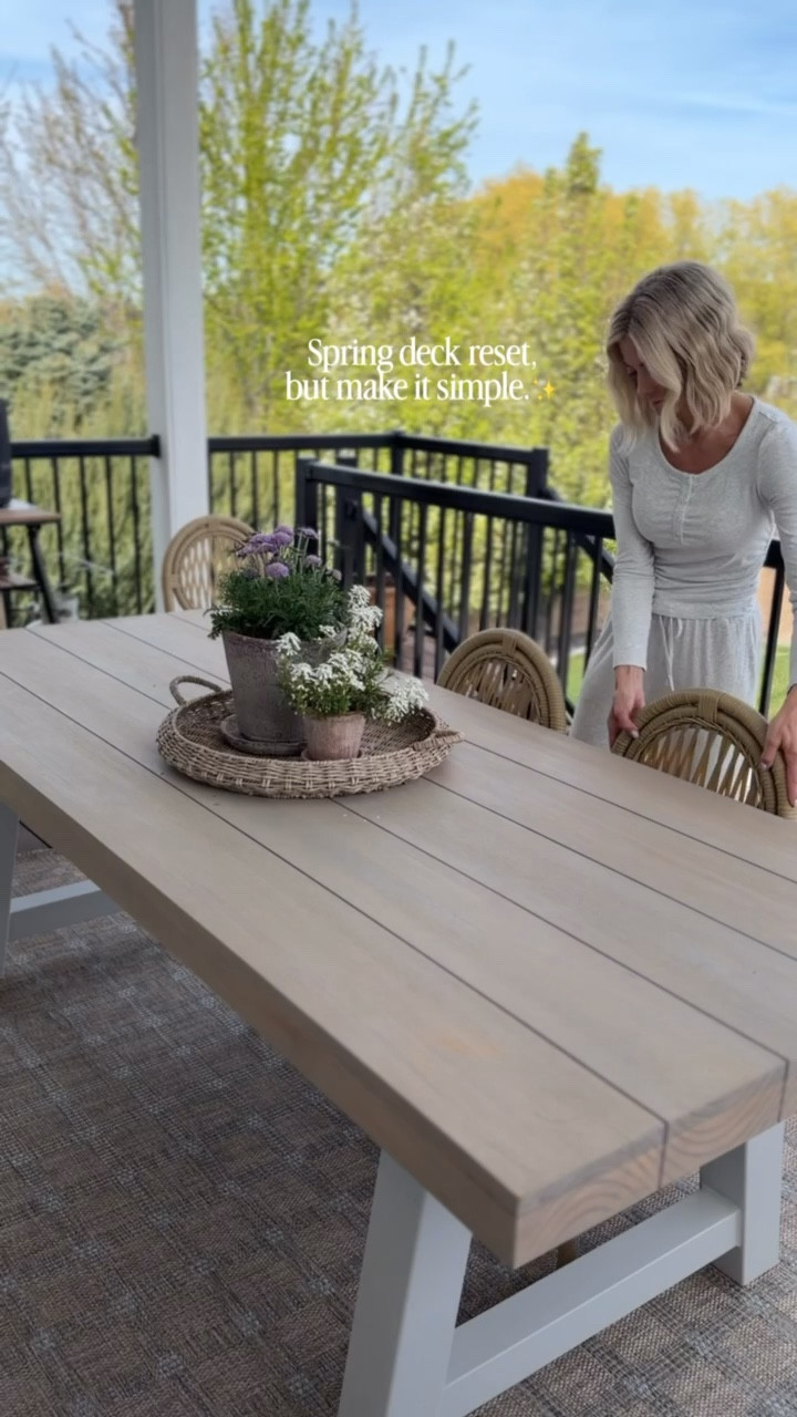 Sometimes all you need is a new rug and a few styling pieces to create a simple yet meaningful reset! I love how our deck turned out with just a few pieces. We’re ready for spring and summer patio dinners over here! 

#LTKHome