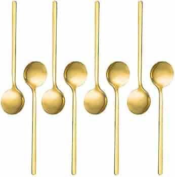 Pack of 8, Gold Plated Stainless Steel Espresso Spoons, findTop Mini Teaspoons Set for Coffee Sug... | Amazon (US)