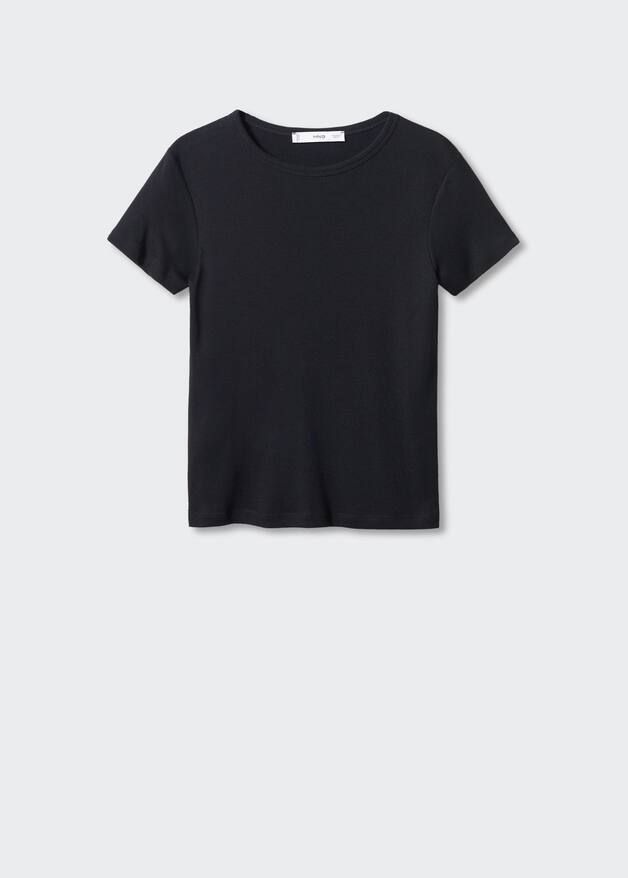T-shirt coton col rond | MANGO (FR)