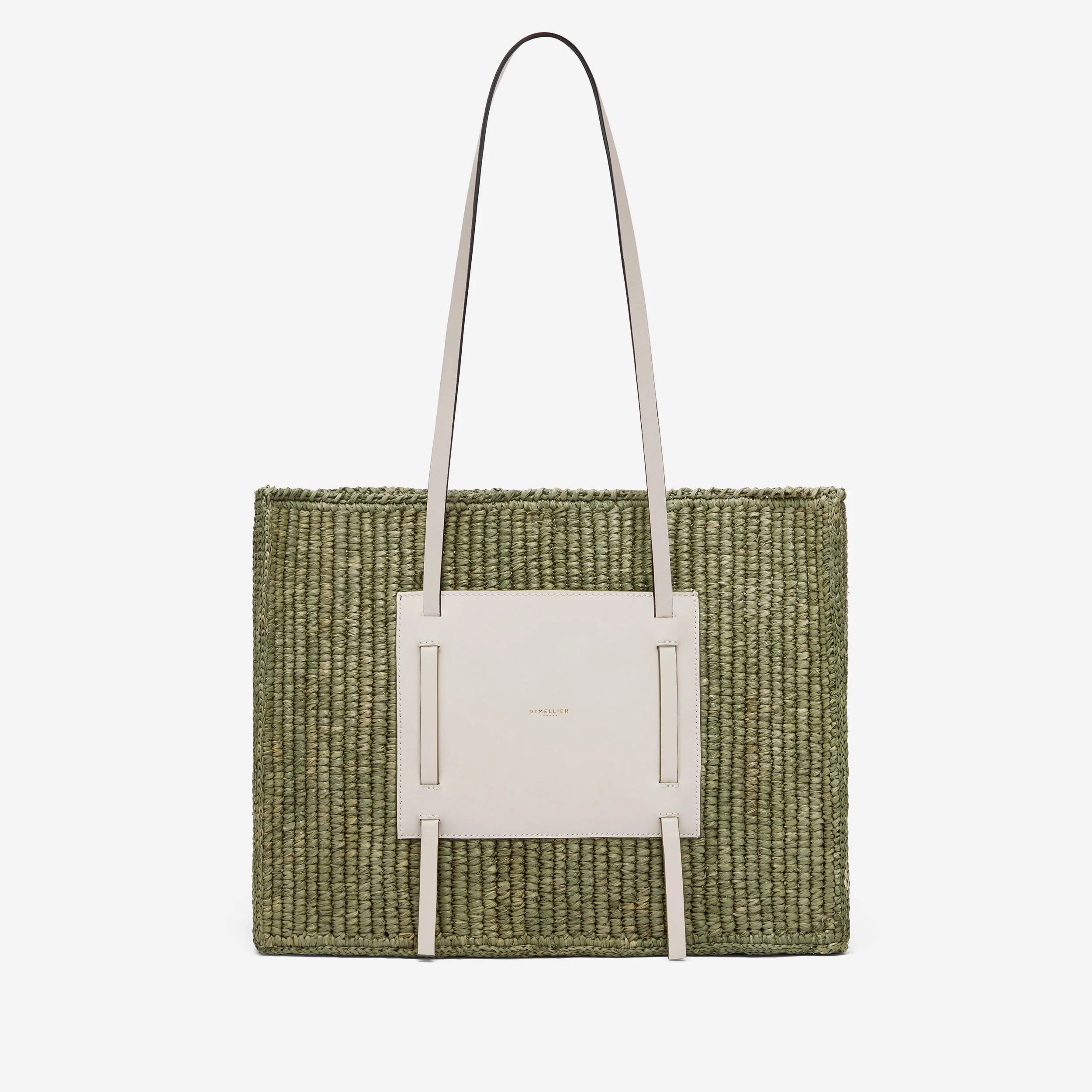 The Capri | Khaki Raffia & Off-White Smooth | DeMellier | DeMellier