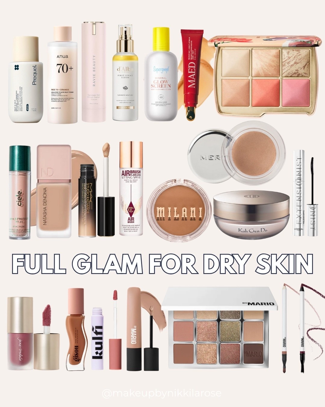 Everything I used in my Dry Skin: Full Glam tutorial! 

#LTKBeauty