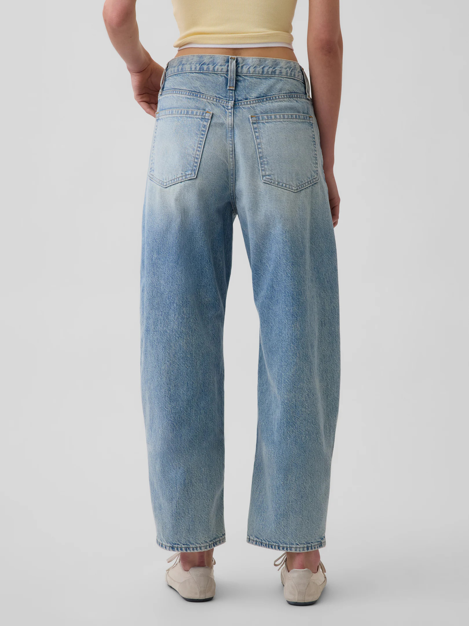 High Rise Crop Barrel Jeans | Gap (US)