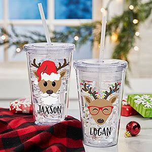 Build Your Own Reindeer Personalized Acrylic Insulated Tumbler for Boys | Personalization Mall