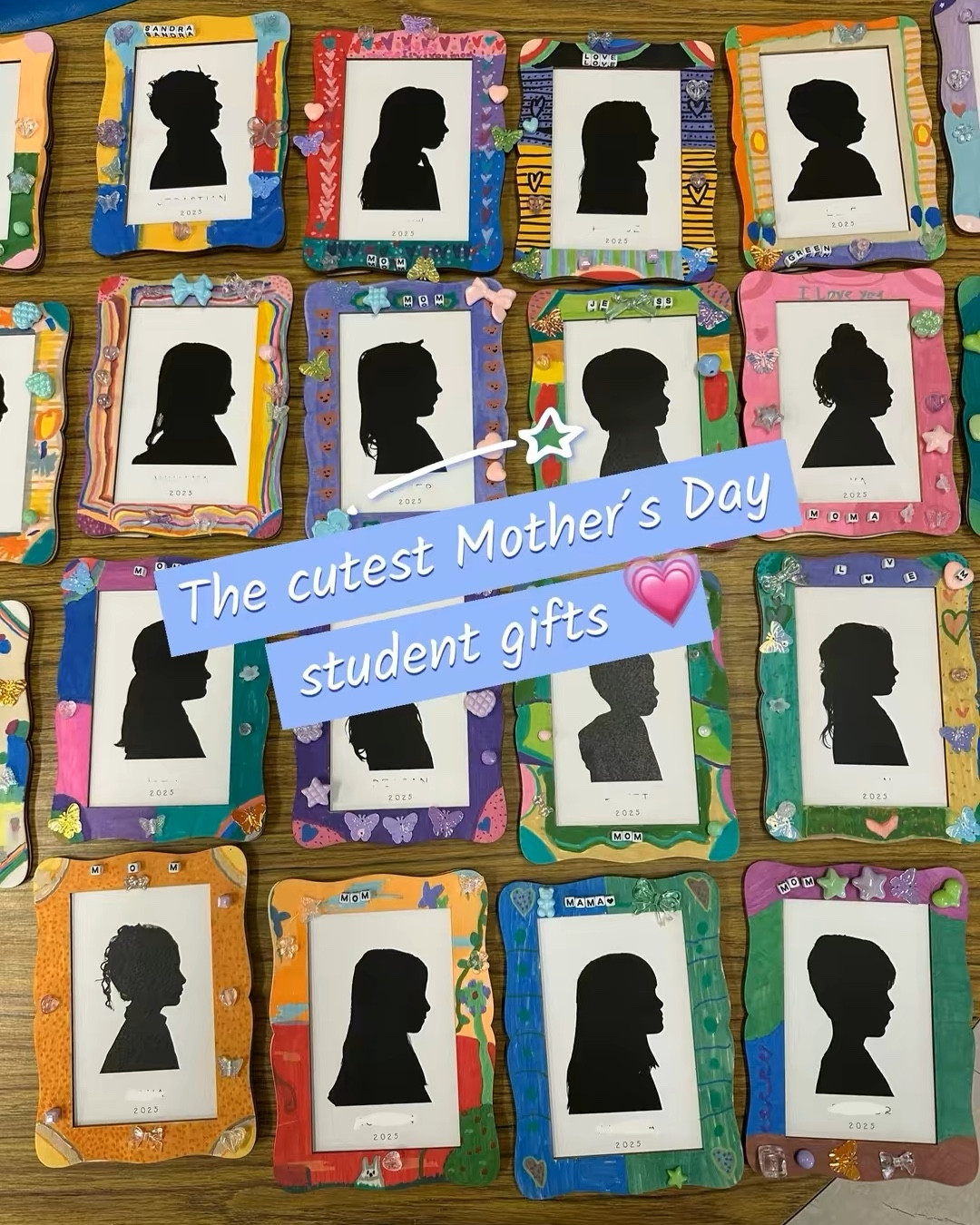 The cutest Mother’s Day gifts from students or kids. I used canva to make the silhouette. The students chose markers and beads to decorate the wooden frames🥰

#LTKSeasonal #LTKBaby #LTKKids