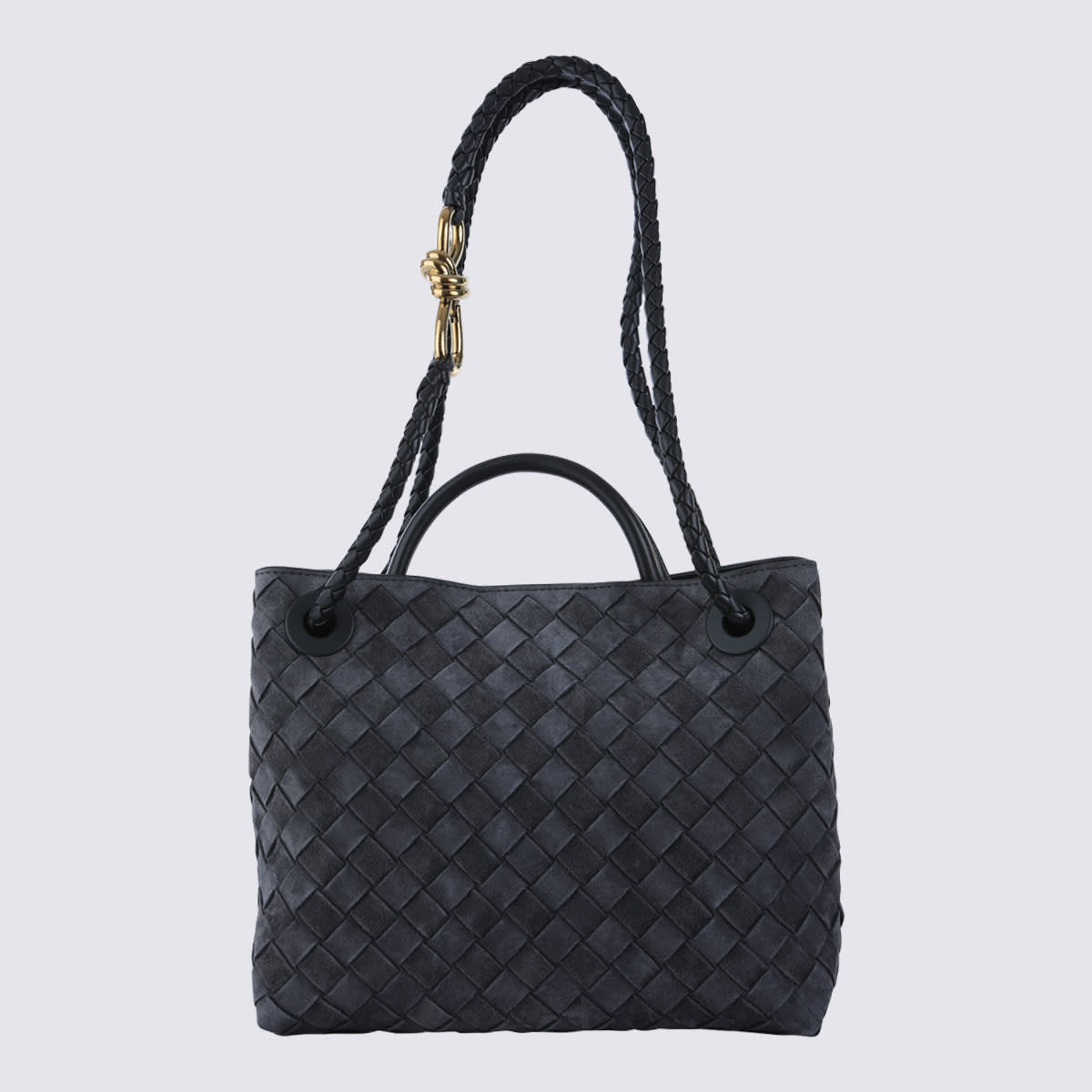 Bottega Veneta Black Leather Lets Go Little One Top Handle Bag | Italist.com US