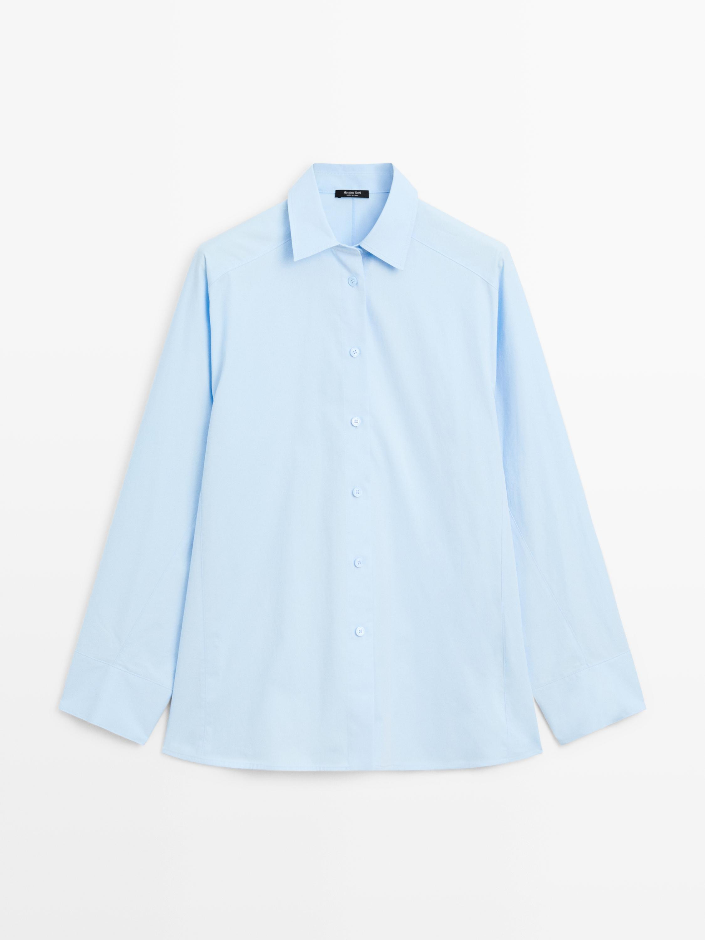 Raglan sleeve poplin shirt | Massimo Dutti UK
