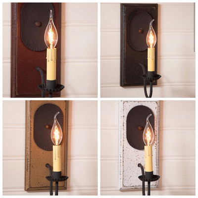 Country Electric Wilcrest Wood Wall Sconce in 5 Color Choices/Country Wall Light | eBay US