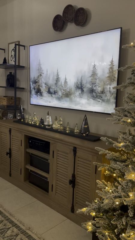 Glass Tree Collection | Glass trees | modern farmhouse | decor around the TV | Christmas Twinkle | Neutral home | TV Art | Christmas TV art | Decking the halls | Christmas living room | Neutral Christmas 

#LTKHoliday #LTKhome #LTKVideo
