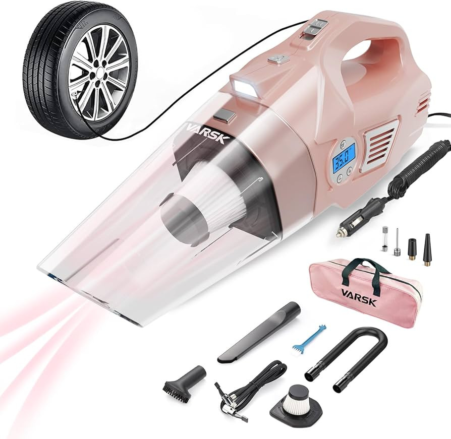 VARSK 4-in-1 Car Vacuum Cleaner High Power, Presents for Her Women Girls Mom, Pink Handheld Car V... | Amazon (US)