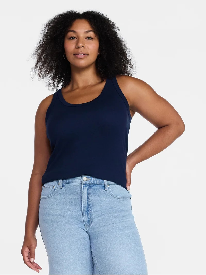 Time and Tru Women's Ribbed Tank Top, Sizes XS-XXXL | Walmart (US)